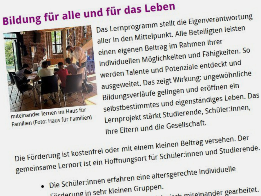 2026 | 24.2. | Das Projekt „Miteinander Lernen“